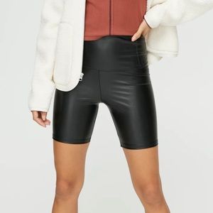 Aritzia Wilfred Daria bike shorts, leather, size medium
